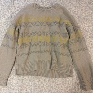 Lucky Brand Gray and Yellow Knit Sweater